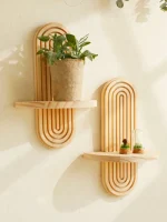 étagère élégante bois bohème