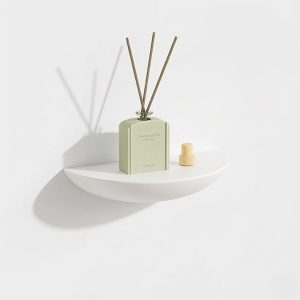 Étagère Murale Demi-Ronde en Bois Blanc