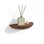 Étagère demi-ronde bois foncé