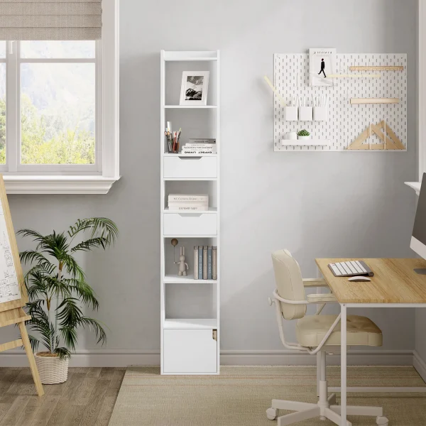 bibliothèque étroite et haute design
